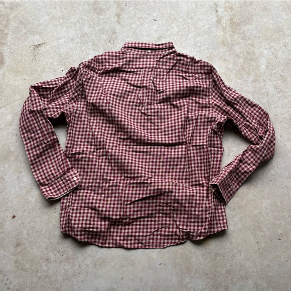 J. Crew red & white plaid button-up shirt - Picture 3 of 5